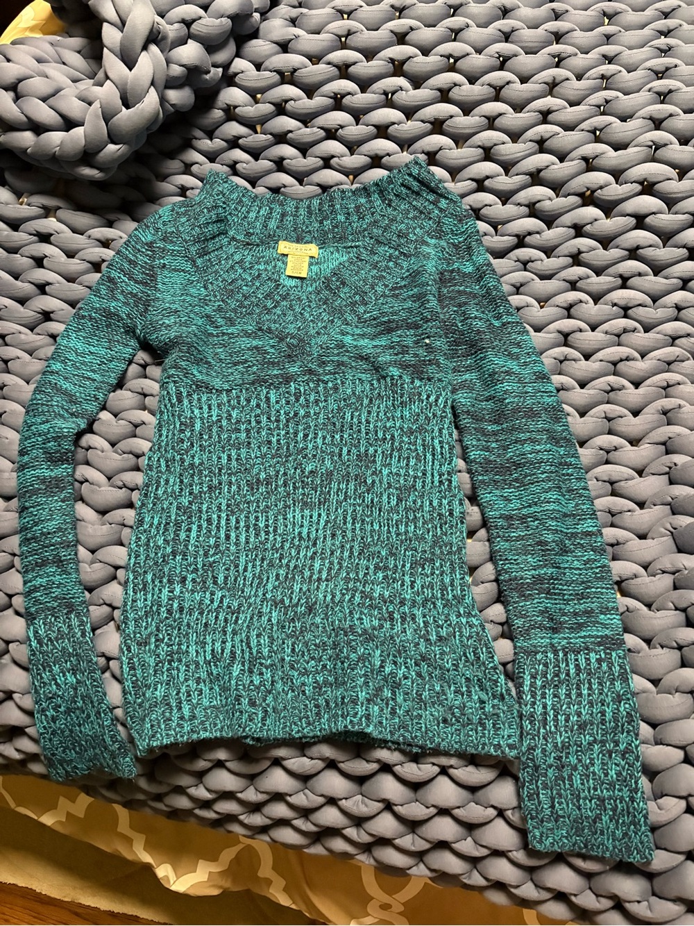 Arizona Jean Company Teal Marled Crewneck Sweater